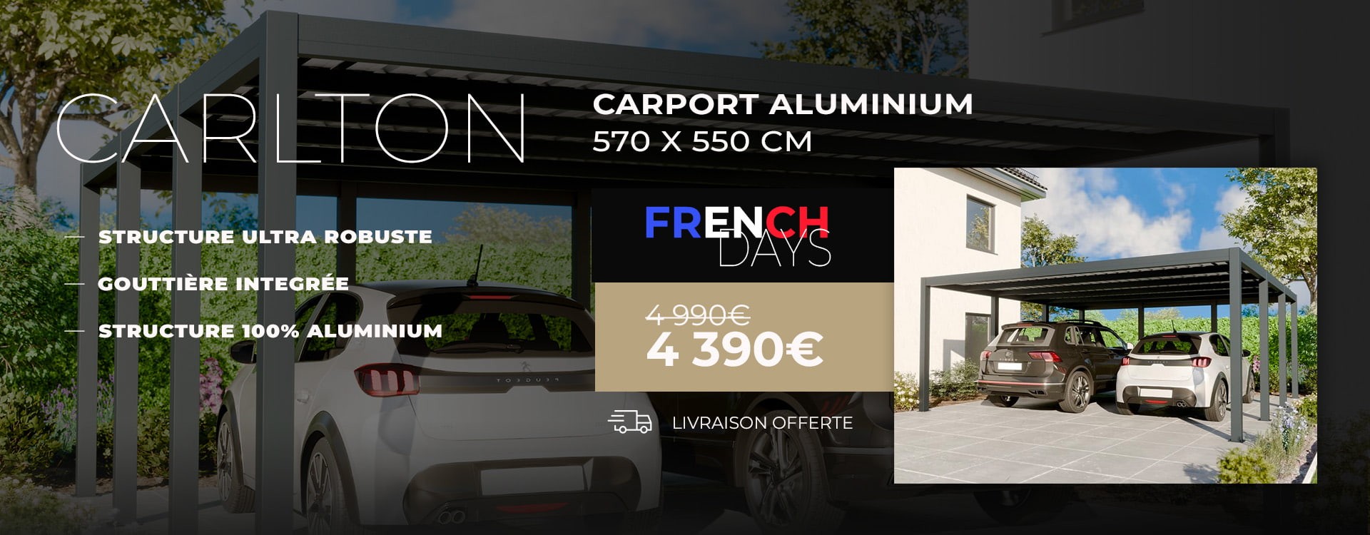 french days carport aluminium