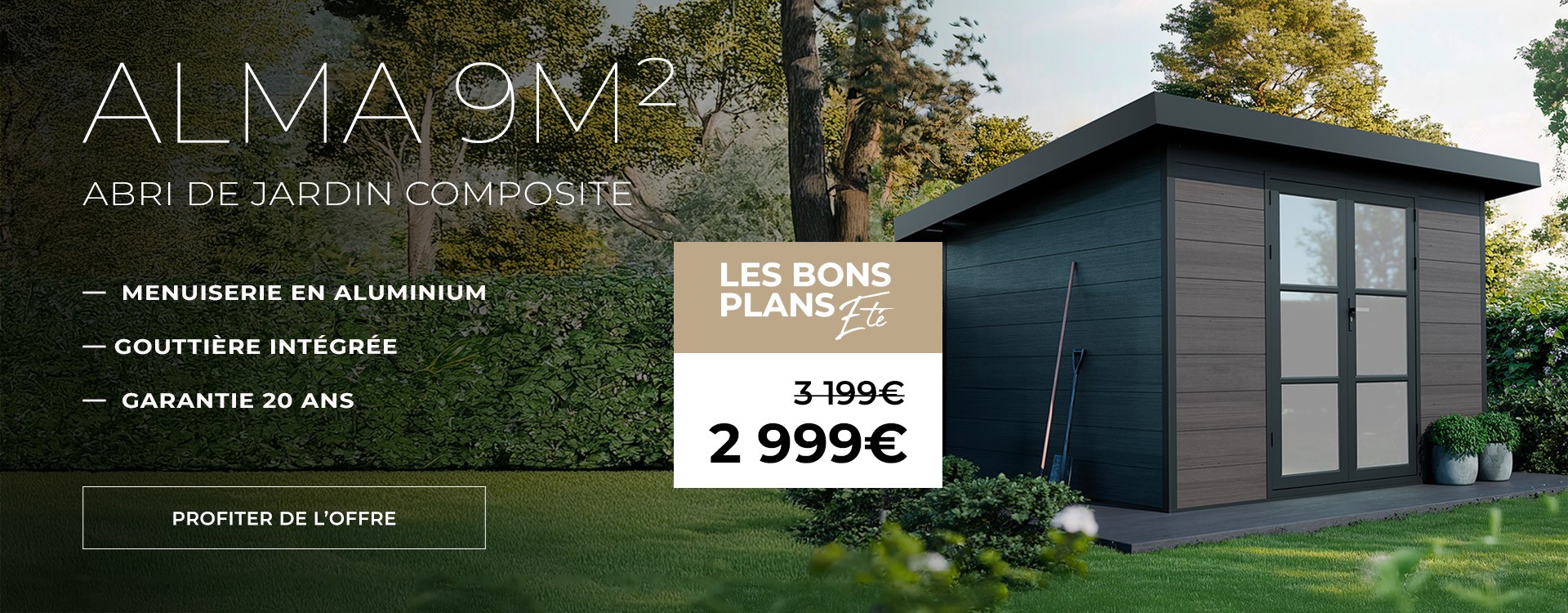 promotion abri de jardin composite