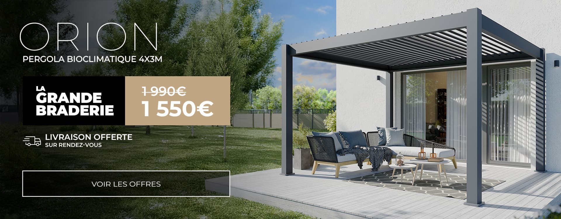 promotion pergola bioclimatique pas cher